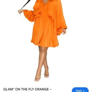 Vibrant Orange Mini Dress by Glam